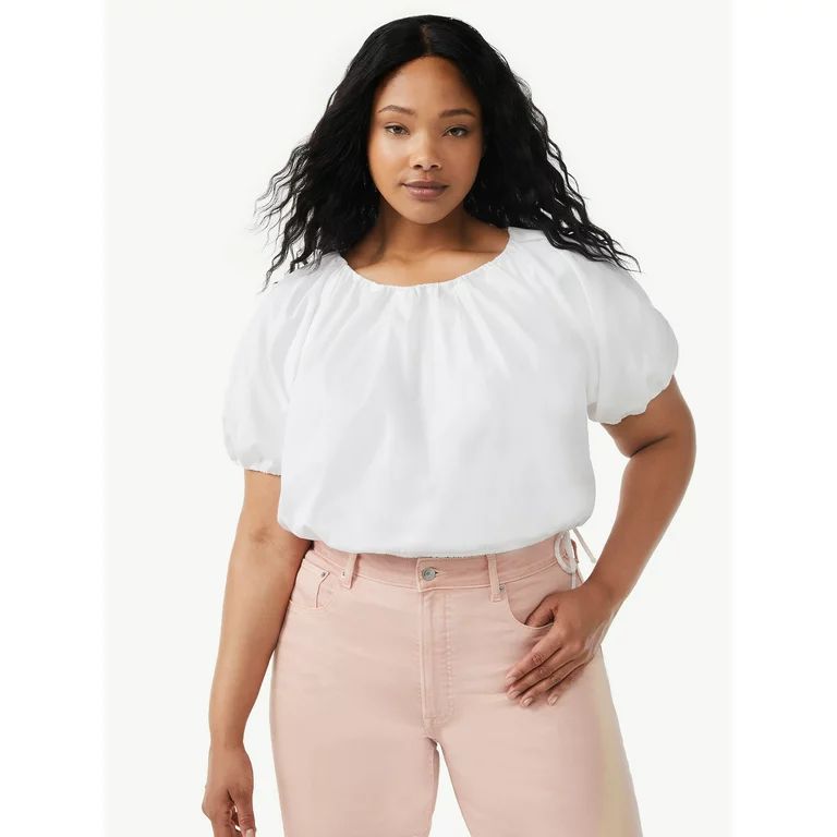 Free Assembly Women's Bubble Top with Short Sleeves | Walmart (US)