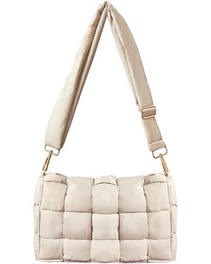 NAARIIAN Puffer Woven Bag Crossbody Purse for Women Padded Cassette Shoulder Bags Trendy Handbags... | Amazon (US)