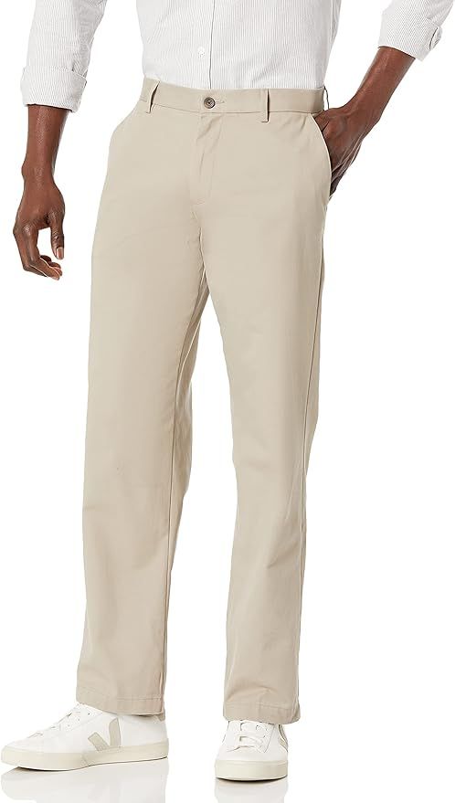 Amazon Essentials Men's Classic-Fit Wrinkle-Resistant Flat-Front Chino Pant (Available in Big & T... | Amazon (US)