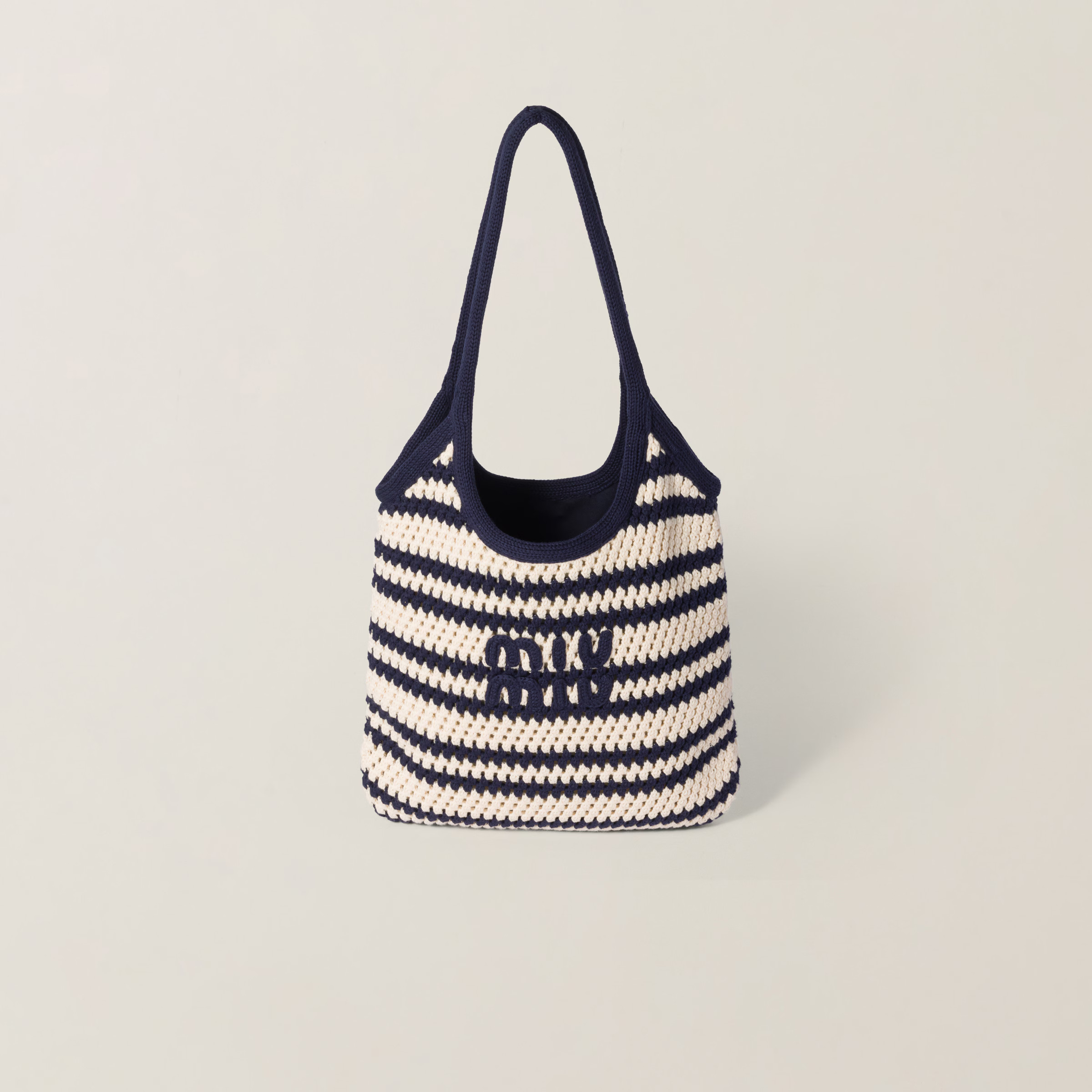 Blue/white Ivy Crochet Tote Bag | Miu Miu | Miu Miu US