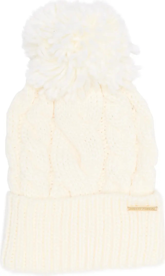 MICHAEL KORS ACCESS Super Cable Knit Pompom Beanie | Nordstromrack | Nordstrom Rack