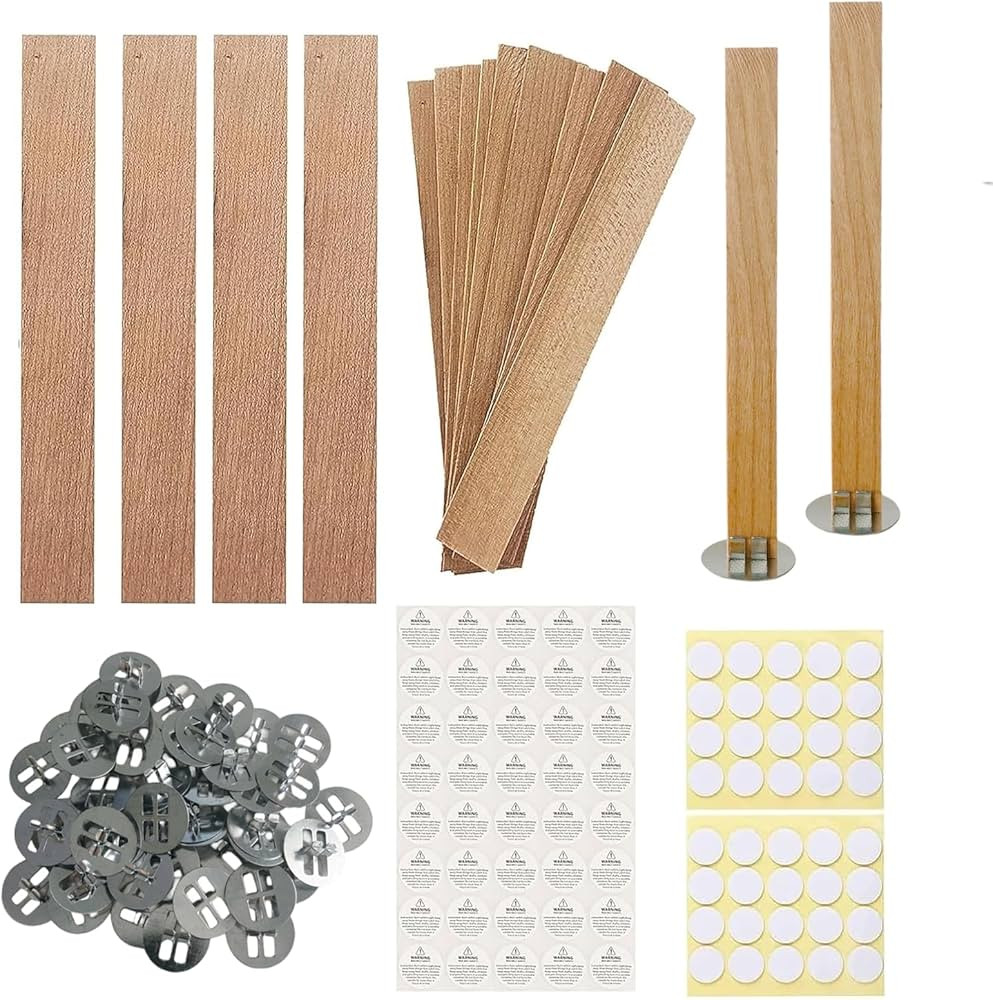 250 Pcs Wooden Candle Wicks Wicks Stickers 5.1 X 0.5 Inch 100 Natural Candle Wood Wicks 49-51 pcs... | Amazon (US)