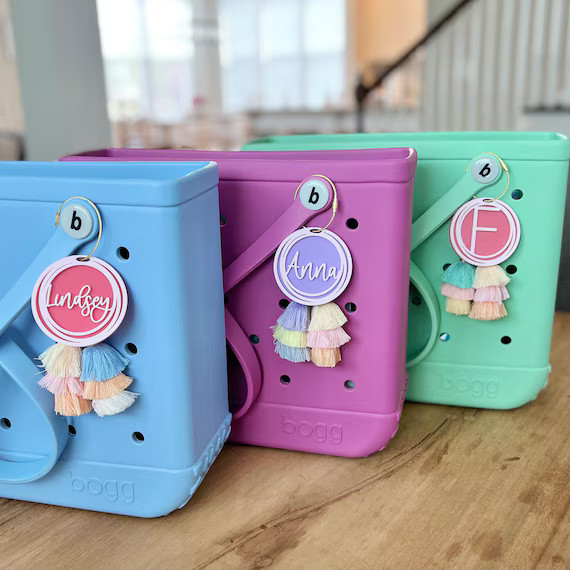 Personalized Initial Bag Charm  Name Beach Tote Tag  Last - Etsy | Etsy (US)