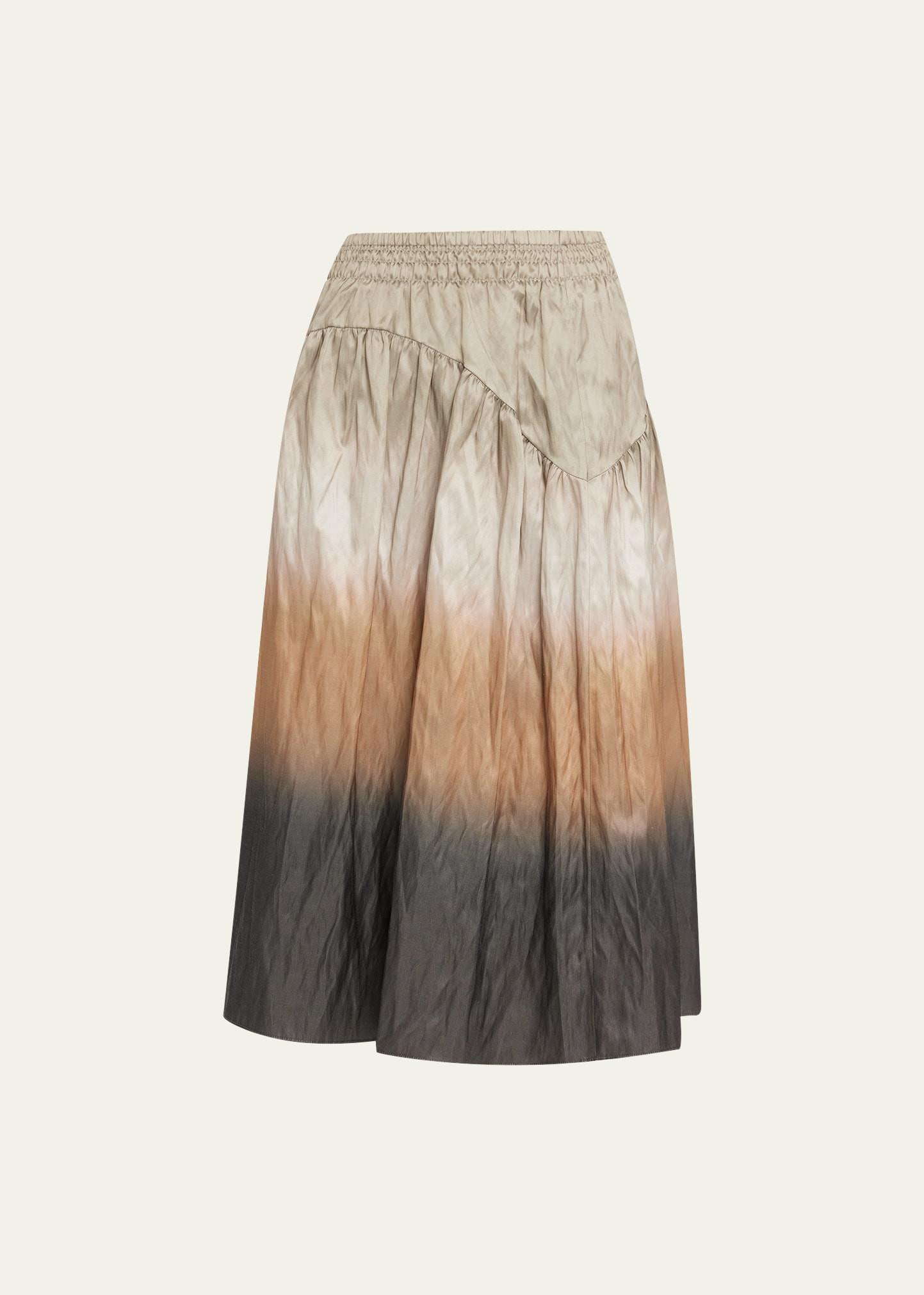 Vince Dip-Dyed Smocked Ombré Midi Skirt | Bergdorf Goodman