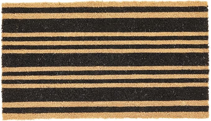 mDesign Rectangular Coir and Rubber Entryway Doormat with Natural Fibers for Indoor or Outdoor Us... | Amazon (US)
