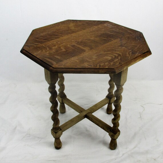 Barley Twist Wooden Octagon Side Display Table Pedestal Plant Stand 19.68" | Etsy (US)