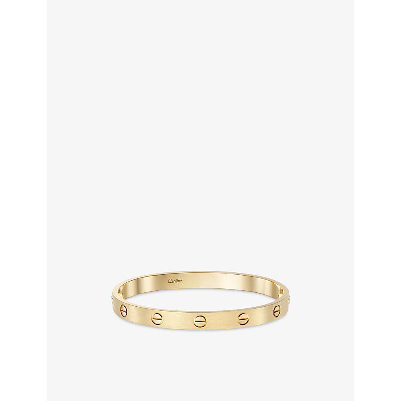 Cartier Yellow Gold Love Classic Brushed 18ct Yellow-Gold Bracelet 17cm | Selfridges