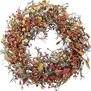 The Wreath Depot Appalachia Berry Silk Fall Door Wreath 24 inch, Handcrafted Designer Autumn Wrea... | Amazon (US)