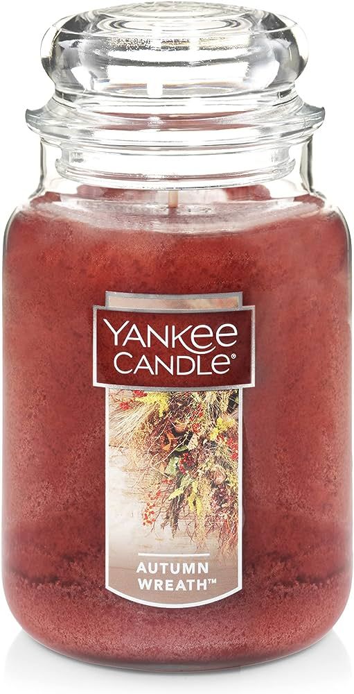 Yankee Candle Autumn Wreath Scented, Classic 22oz Large Jar Single Wick Candle, Over 110 Hours of... | Amazon (US)