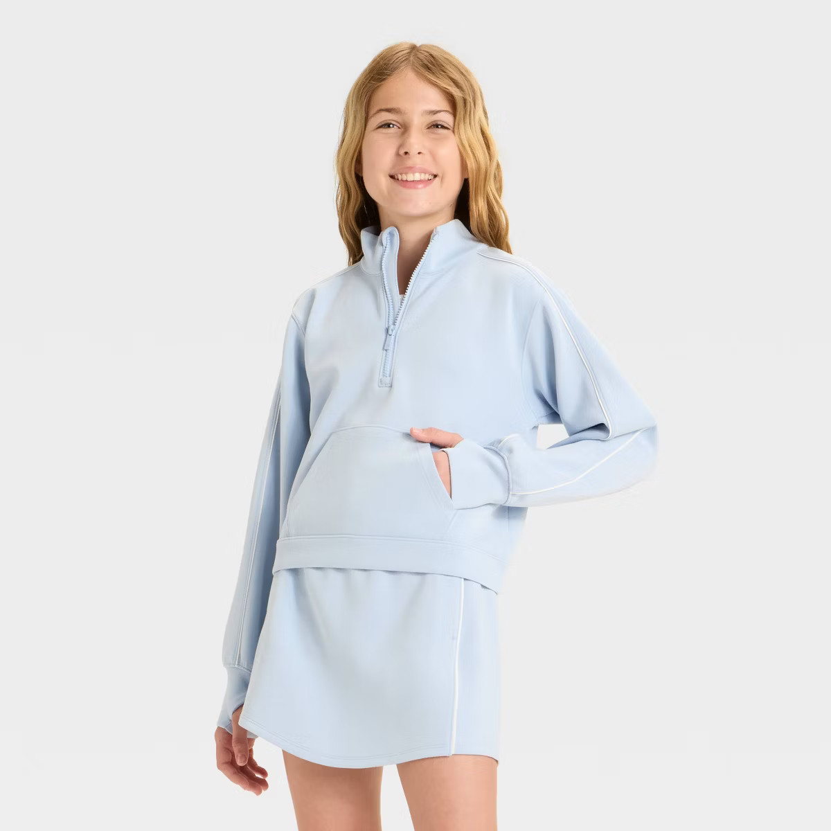 Girls' Airy Sleek 1/2 Zip Sweatshirt - All In Motion™ | Target