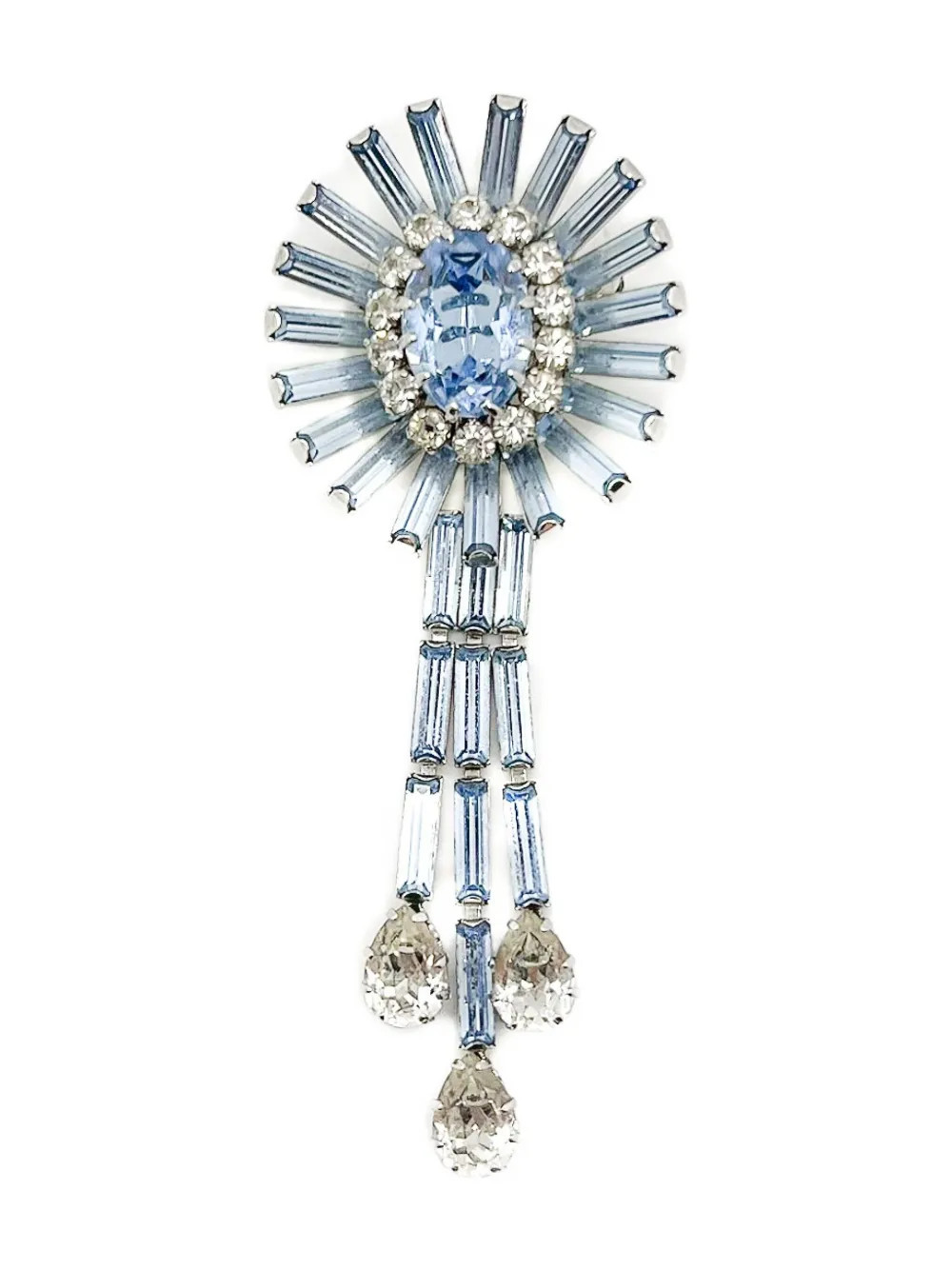 Jennifer Gibson Jewellery 1950s Schöffel crystal droplet brooch - Silver | Farfetch Global