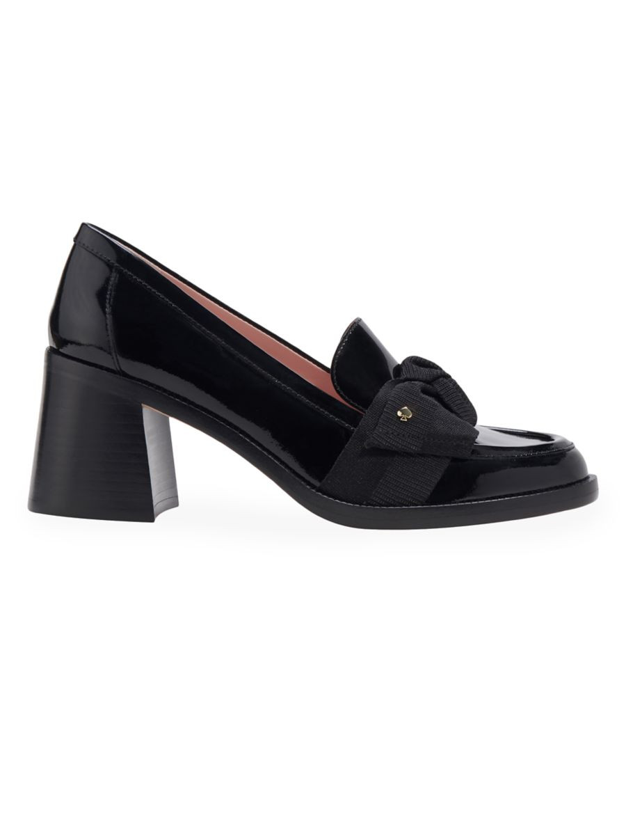 Leandra 89MM Leather Block-Heel Loafers | Saks Fifth Avenue