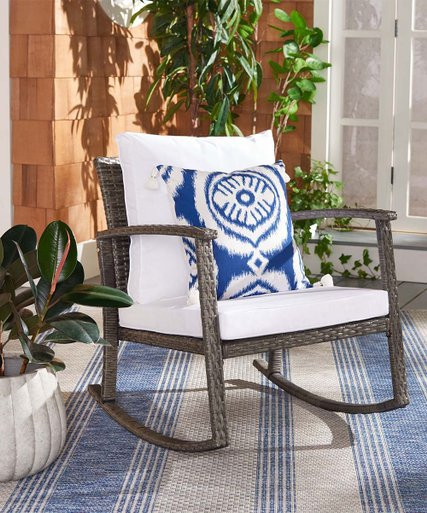 SAFAVIEH Gray-Brown Daire Outdoor Rocking Chair | Zulily