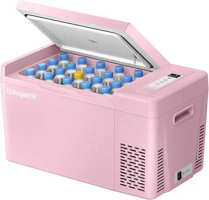 BougeRV Pink 23Quart Portable Refrigerator, 12 Volt Fridge 22L, Portable Freezer Compressor Coole... | Amazon (US)