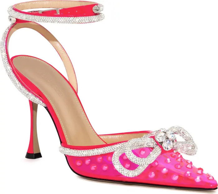 Mach & Mach Crystal Double Bow Pointed Toe Pump | Nordstrom | Nordstrom