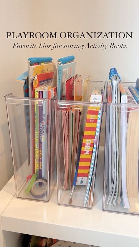 Organization is everything when it comes to the playroom. I love these clear bins to organize the different types of activity books we have.

Playroom storage  | play organization | clear storage | file storage | book storage

#PlayroomDecor #Playroom #PlayroomOrganization #CraftOrganization #OrganizedHome #HomeOrganization 

#LTKhome #LTKVideo #LTKfindsunder50