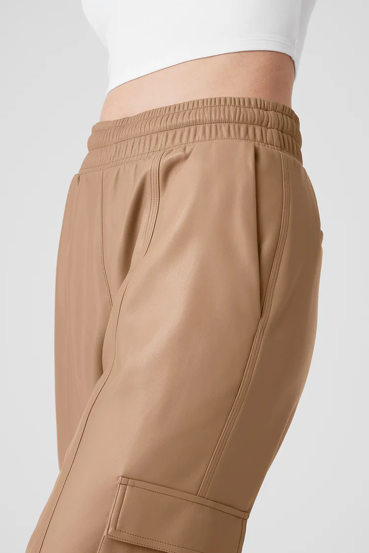 Faux Leather Power Hour Jogger - Toasted Almond | Alo Yoga (US)