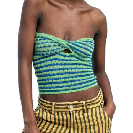 Cindysus Women Casual Hollow Out T Shirt Ladies Loose Tunic Top Tube Summer Striped Comfy Vest | Walmart (US)