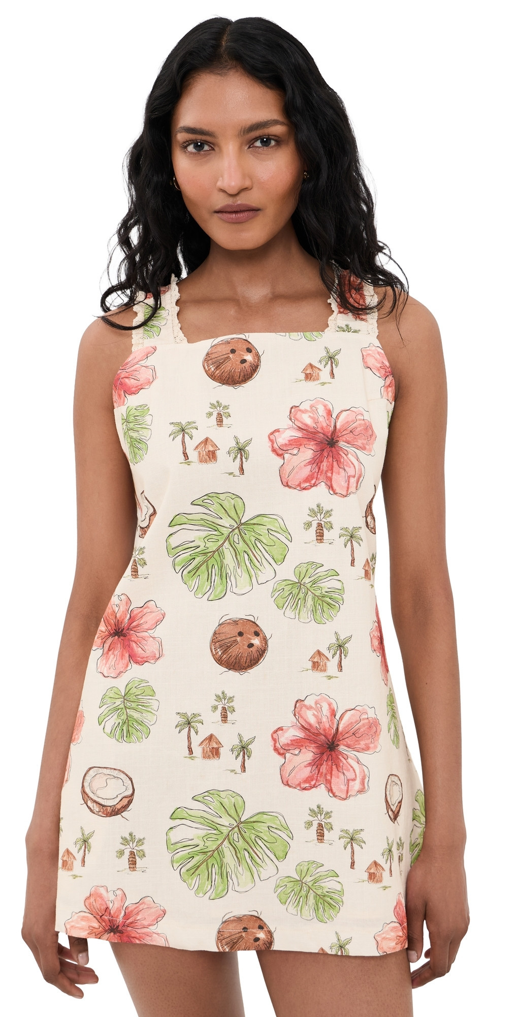 Bailey Rose Floral Mini Dress Cream L | Shopbop