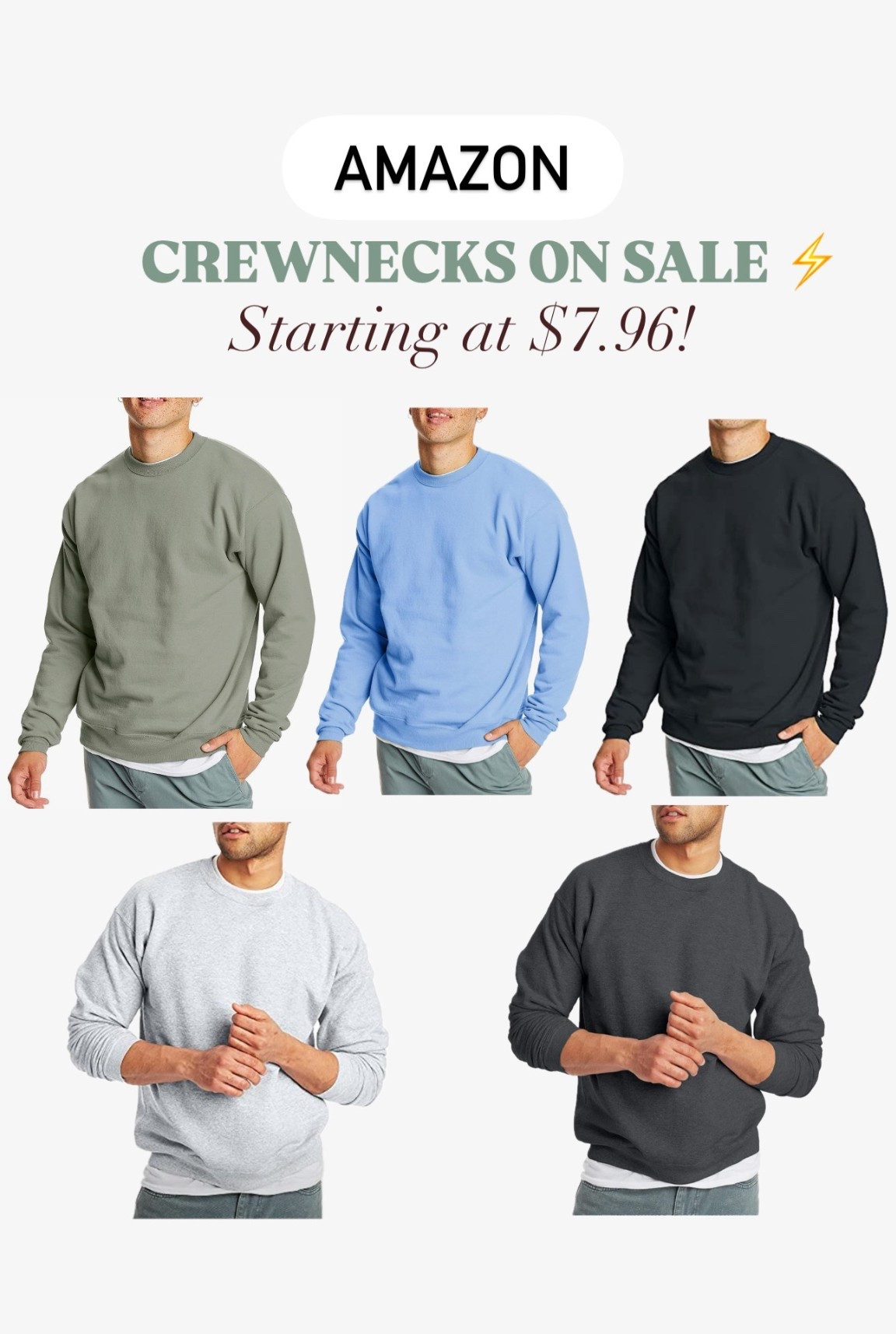Amazon lightning deals ⚡️ 
Can’t wait to buy All the oversized crewnecks 😍

#LTKMens #LTKCyberWeek #LTKSaleAlert