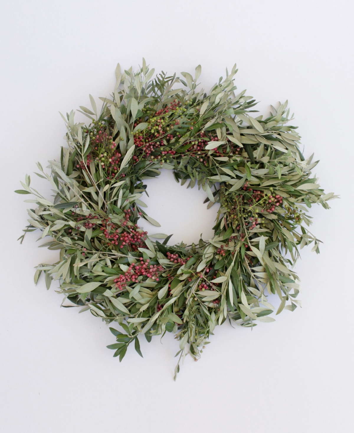 Magnolia Supply Co Fresh Olive and Pepperberry Wreath, 20" - Multi | Macy's
