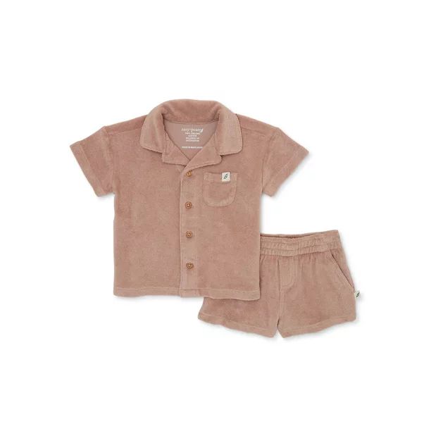 easy-peasy Baby Boy Terry Cloth Shirt and Shorts Set, 2-Pieces, Sizes 0-24M | Walmart (US)