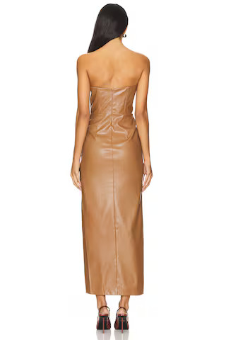 Everlasting Faux Leather Dress in Camel | Revolve Clothing (Global)