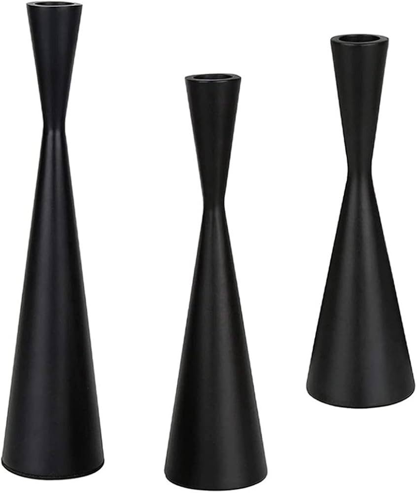 Double Taper Metal Candle Holders Set of 3, Candlestick Holders of Table Centerpiece, Long Pillar... | Amazon (CA)