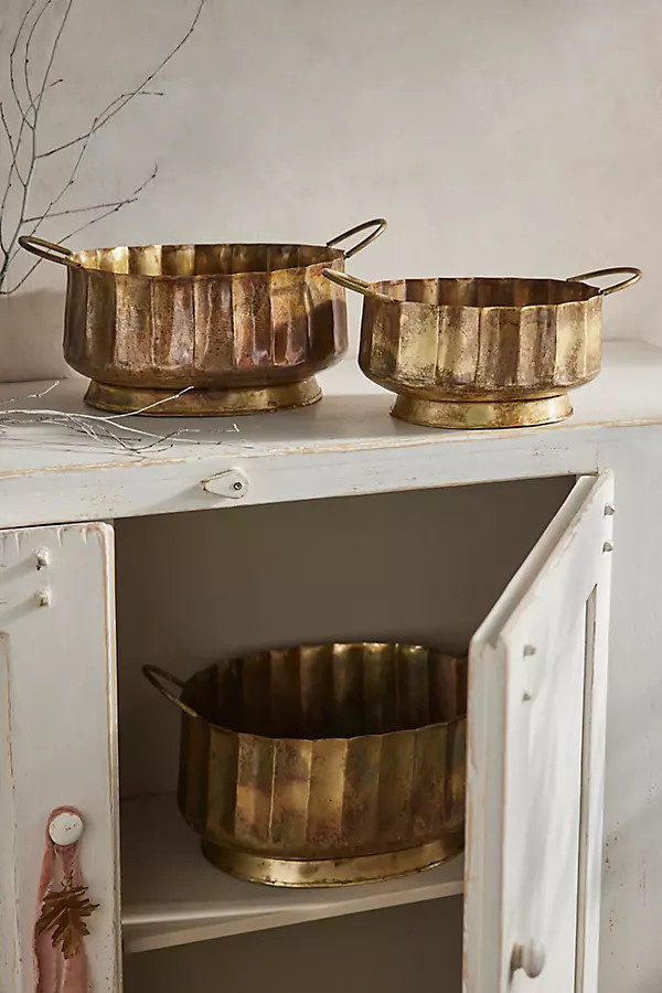 Antiqued Oval Bowls, Set of 3 | Anthropologie (US)
