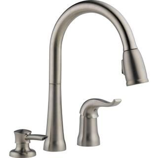Delta Kate Single-Handle Pull-Down Sprayer Kitchen Faucet with MagnaTite Docking and Soap Dispens... | The Home Depot