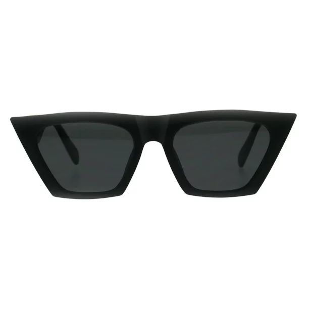 Womens Futuristic Squared Flat Top Cat Eye Goth Retro Mod Sunglasses Matte Black | Walmart (US)
