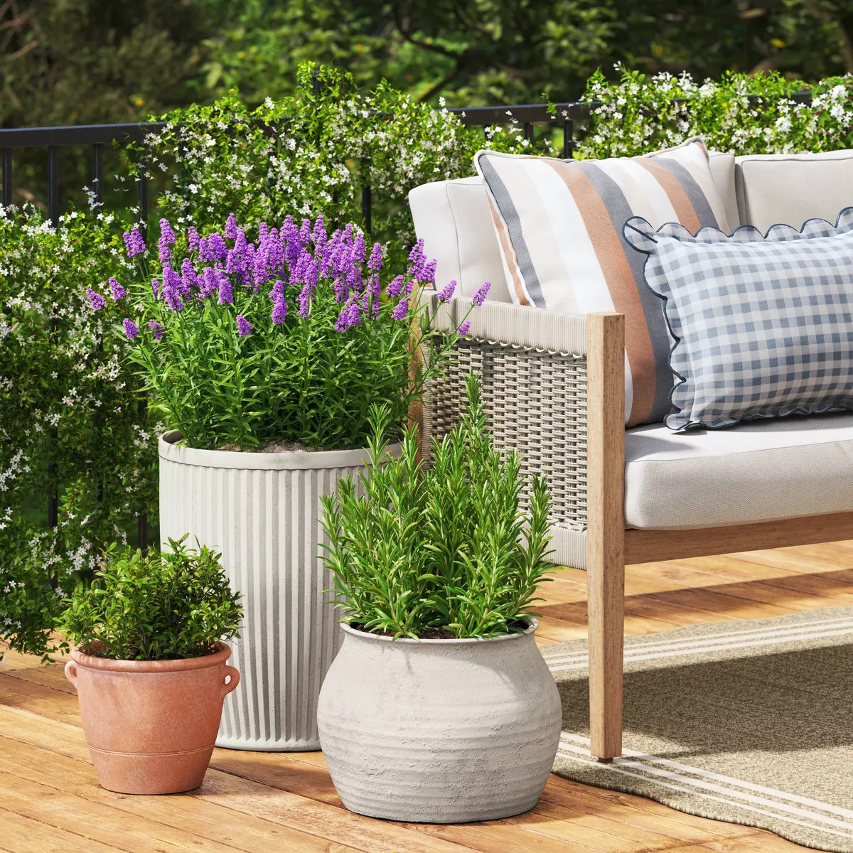 Sun Bleached Composite Indoor Outdoor Planter Pot 16"x16"x14" Cream - Threshold™ designed with ... | Target
