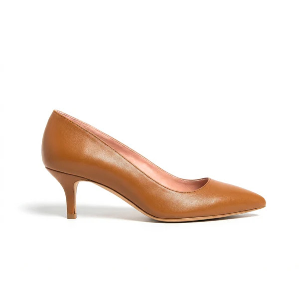 Courageous Caramel Leather Kitten Heel | ALLY Shoes