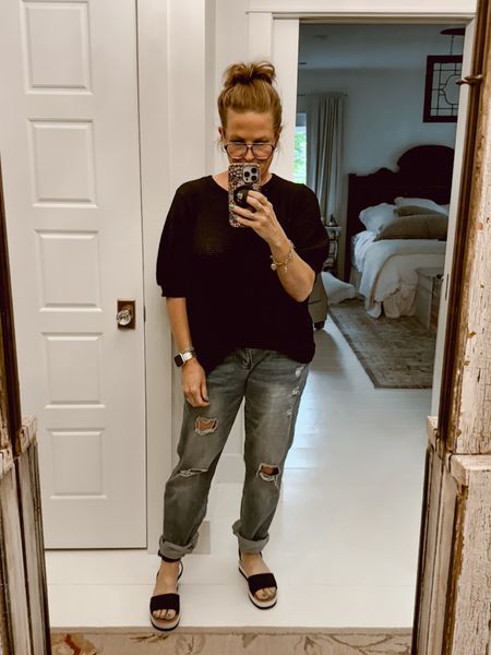 This is such a comfortable and easy look that you can wear for a Summer night out. The shirt is oversized but still runs true to size. The pants hit just right in the waist and have a lot of stretch. These sunglasses have a retro aviator look but aren’t so big that they take over your whole face. I love all of these Amazon fashion finds. 

#LTKFindsUnder50 #LTKShoeCrush #LTKMidsize
