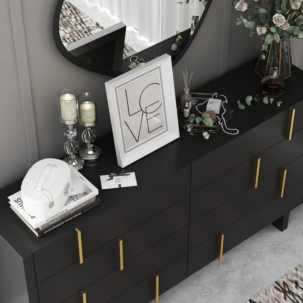 Modern 8-Drawer Dresser With Gold Accents – Sleek Storage Solution For Bedroom | Wayfair North America