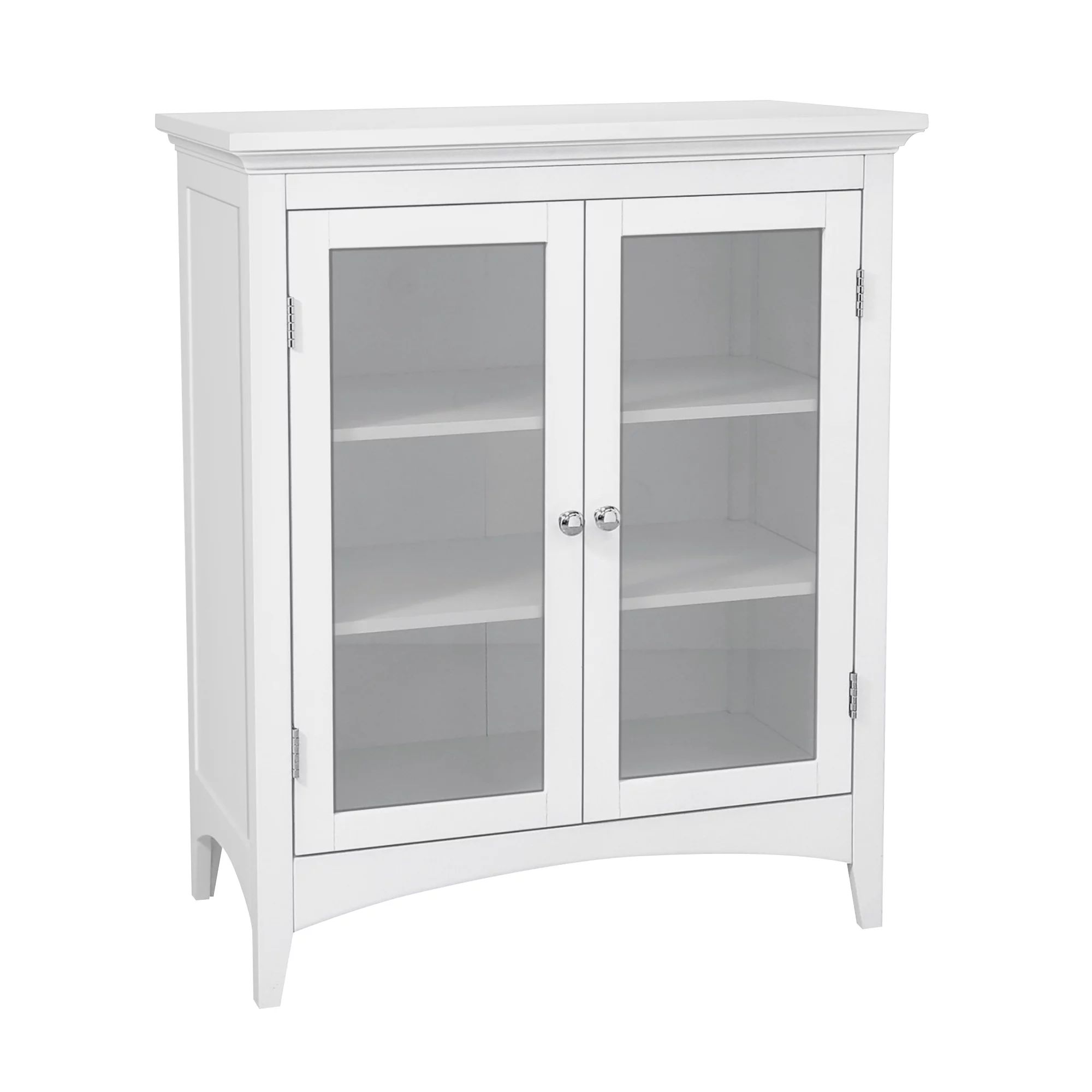 Teamson Home Wooden Bathroom Floor Cabinet With Glass Door White 7060 | Walmart (US)