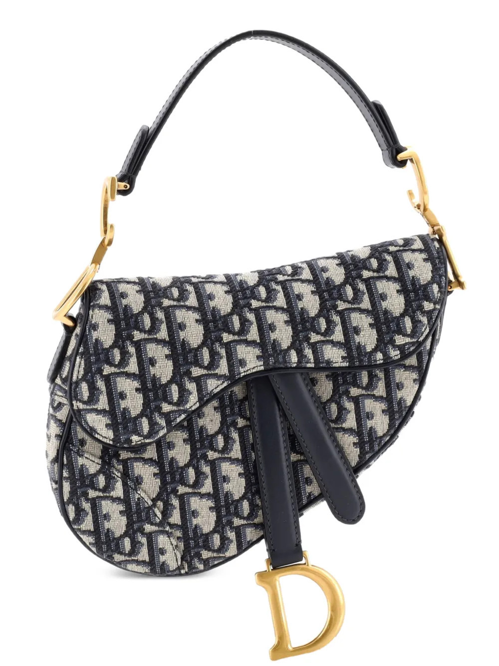 Christian Dior Pre-Owned Saddle Handbag Oblique Canvas Mini shoulder bag - Blue | Farfetch Global