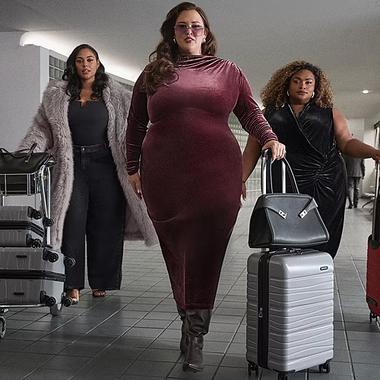 new!Ashley Graham Goddess Gather Velour Womens Plus Long Sleeve Bodycon Dress | JCPenney