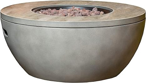 Bond Manufacturing 52143 Stone Canyon 28" Round 50,000 BTU Gas Fire Table, Gray | Amazon (US)