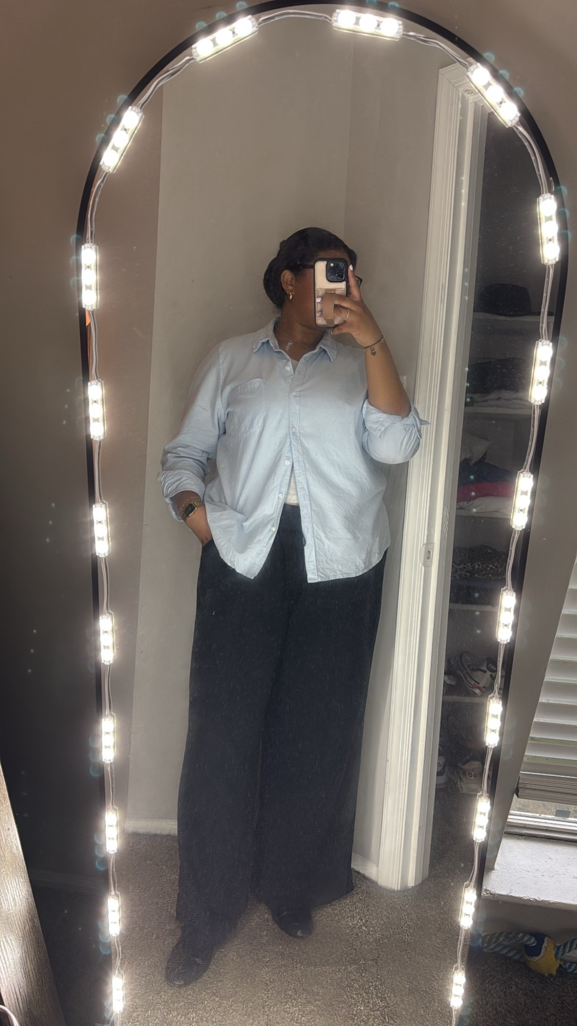 Linen layers for the office 💙🖤 Kept it easy in wide-leg linen pants, a soft grey tank, and a light linen button-up. Slide flats for all-day comfort 🙌🏽 This is my go-to combo for staying cool but looking polished. #WorkwearStyle #LinenOutfit #ChicAndComfy #LTKCurves #MinimalistStyle #OfficeOOTD #LinenSeason

#LTKFindsUnder50 #LTKWorkwear #LTKStyleTip