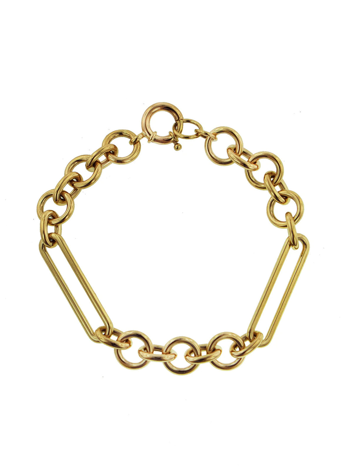 Mixed Midsize Yellow Gold Clip Chain Bracelet | YLANG 23