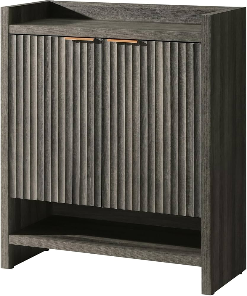 Fluted Shoe Cabinet, 41''Tall Shoe Storage Cabinet with Doors and 5-Tier Shelves, Entryway Shoe O... | Amazon (US)