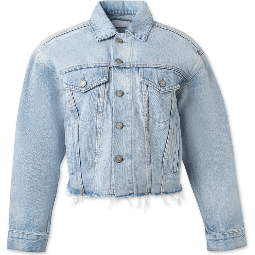 Boyish The Harvey Oversized Cutoff Denim Jacket in She's All That at Nordstrom, Size Small | Nordstrom