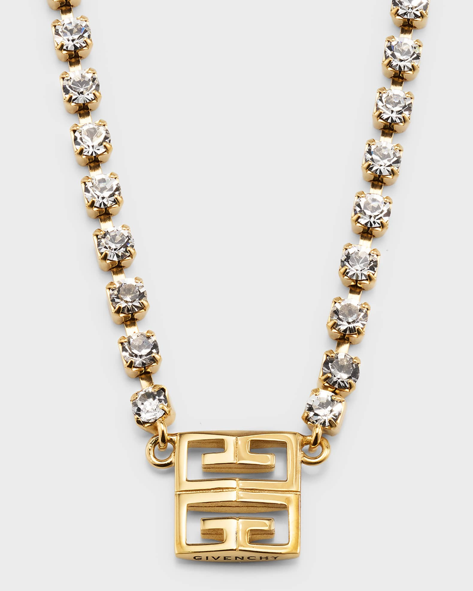 4G Golden Pendant Necklace with Crystals | Neiman Marcus