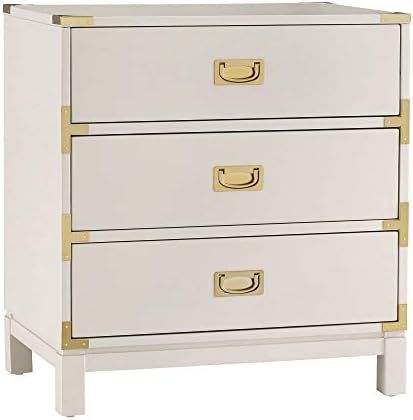Inspire Q Kedric 3-Drawer Goldtone Accent Nightstand by Bold White Goldtone Finish | Amazon (US)