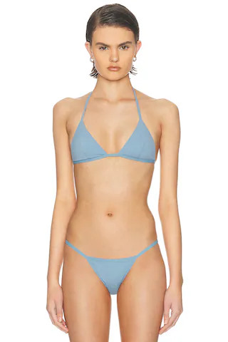 Eterne Thea Bikini Top in Blue | FWRD 