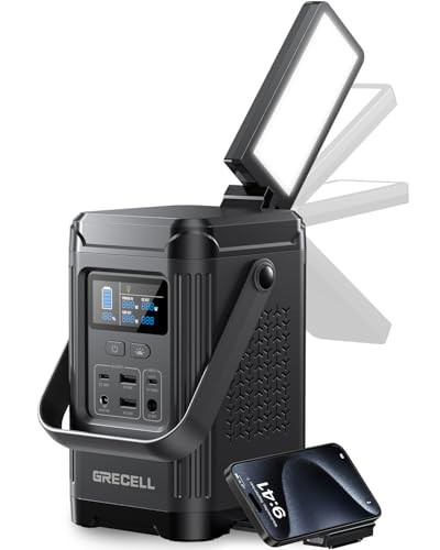 240W Portable Power Station 153.6WH Solar Generator, GRECELL LiFePO4 Battery Dual Way 100W PD, Portable Power Bank with Integrated Stand for Outdoors, Camping, Travel (No Wall Charger Included) | Amazon (US)