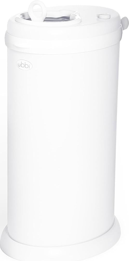 Ubbi Stainless Steel Diaper Pail, No Special Bags, Odor-Locking, White | Amazon (US)