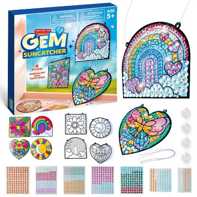Joyfy 4 PCS Window Art Suncatcher Kit, Gem Art Painting Kits, Art & Crafts, Birthdays Gift Indoor Activity for Boys Girls Age 6+ | Target