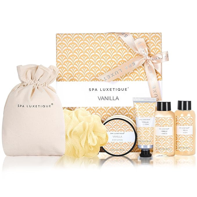 Spa Luxetique Spa Gifts for Women 6pc Vanilla Bath Sets Women Gift With Body Lotion, Shower Gel, ... | Amazon (US)